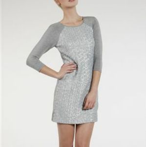 Ted Baker Sequin Jersey Midi Gray Dress size 1